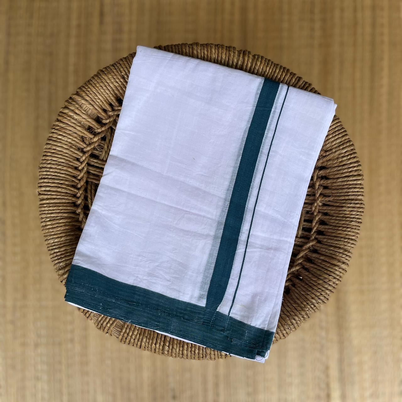 Pure white Handloom Double Dothi 999