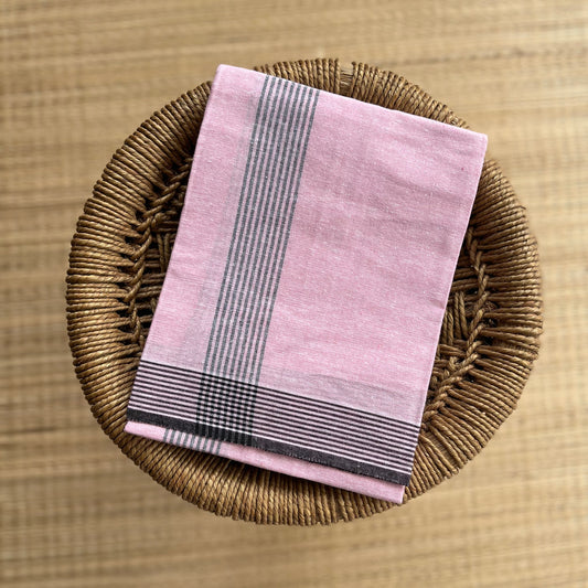 Patta Kara Colour Mundu வண்ண வேஷ்டி Light Pink 2