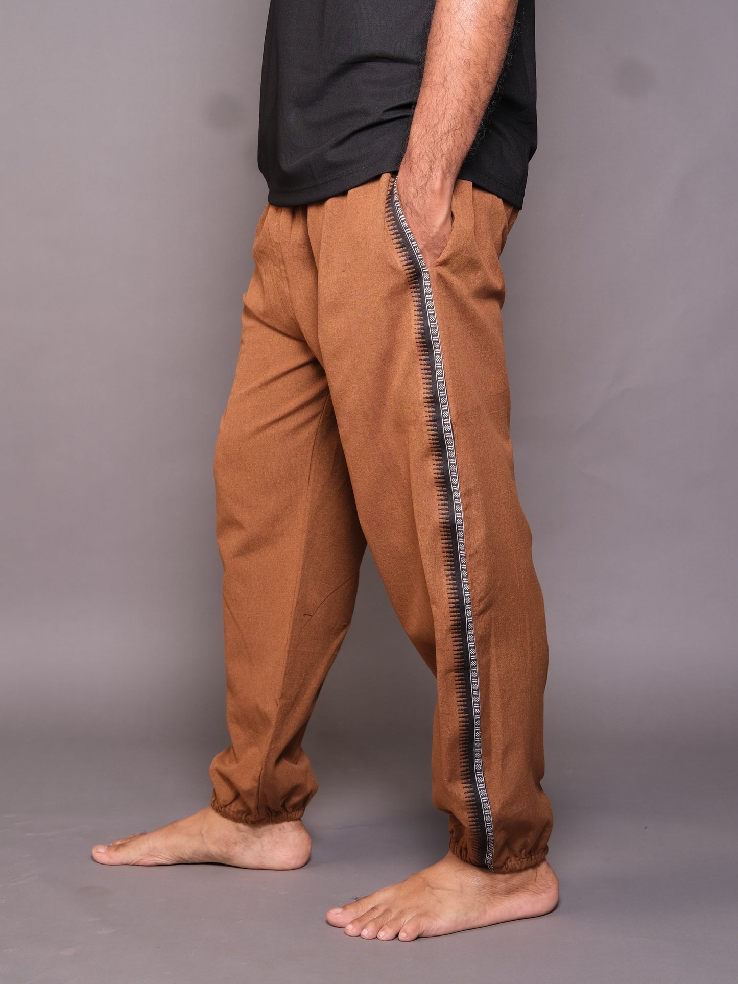 Dhoti Harem Pants | Free-size Unisex & Unique Design | Golden Brown