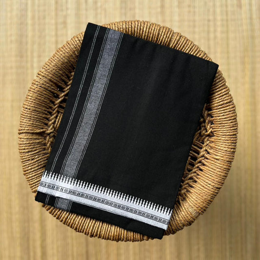 Colour Mundu வண்ண வேஷ்டி Black White Pallu Border