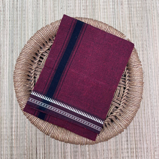 Colour Mundu வண்ண வேஷ்டி Maroon 1