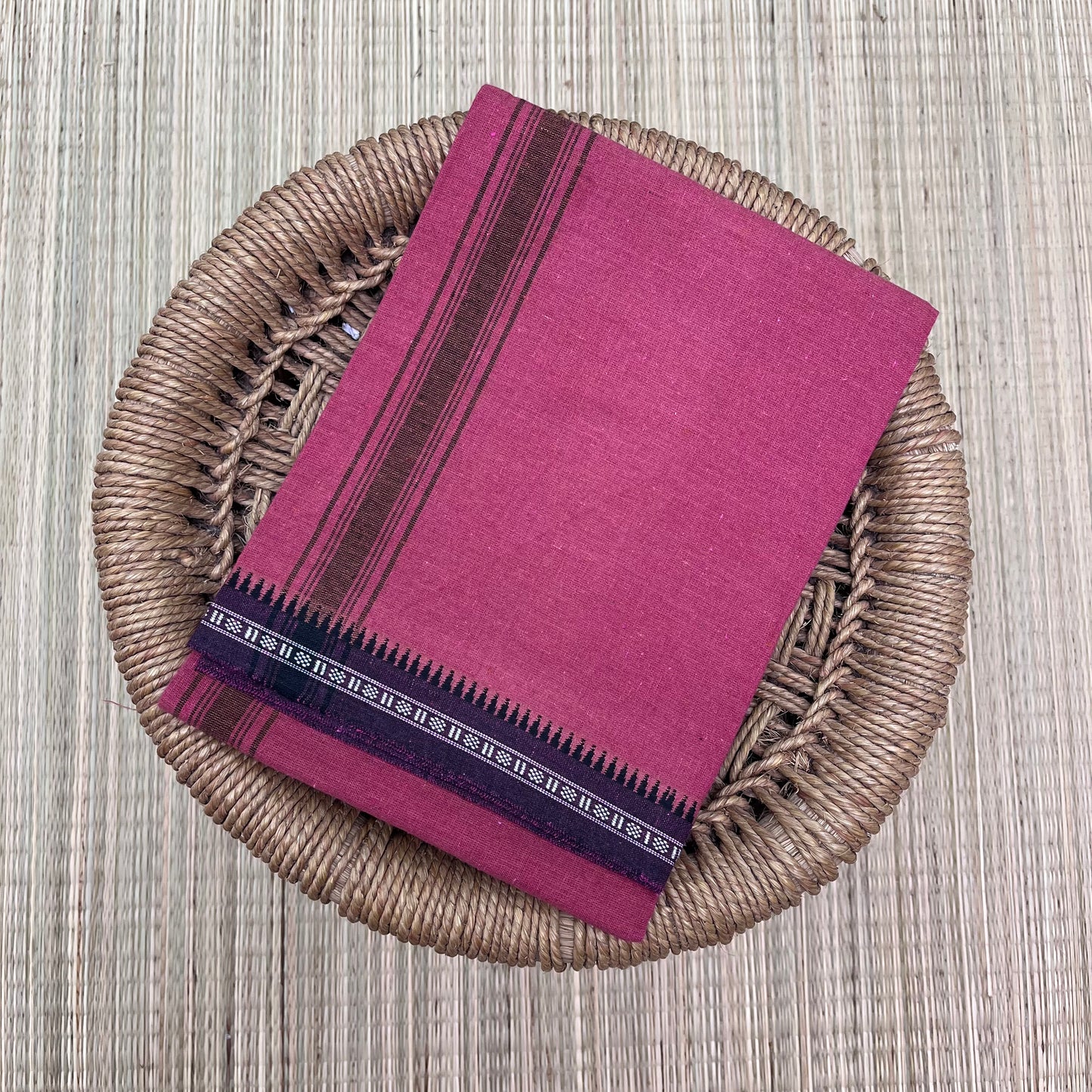 Colour Mundu வண்ண வேஷ்டி Reddish Pink