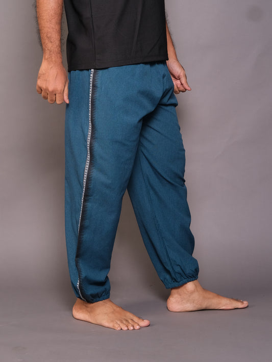 Dhoti Harem Pants | Free-size Unisex & Unique Design | Peacock Blue