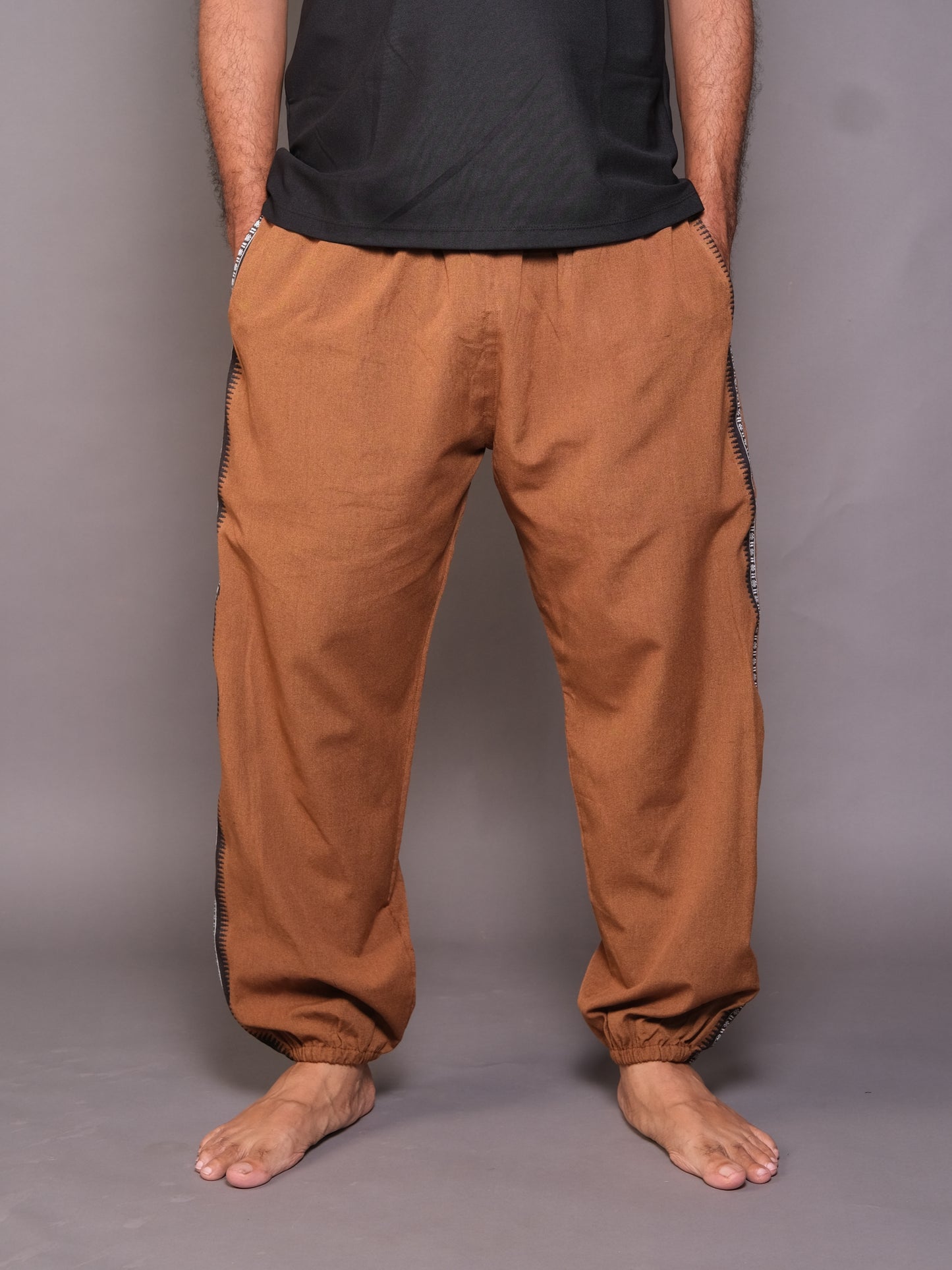 Dhoti Harem Pants | Free-size Unisex & Unique Design | Golden Brown