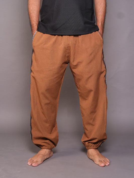 Dhoti Harem Pants | Free-size Unisex & Unique Design | Golden Brown