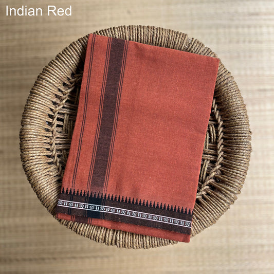 Colour Mundu வண்ண வேஷ்டி Indian Red (Kaavi)