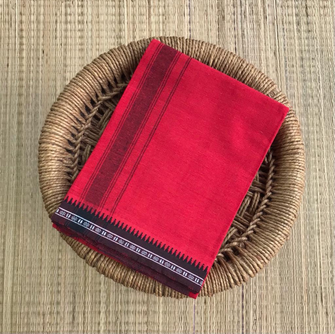 Colour Mundu வண்ண வேஷ்டி Red