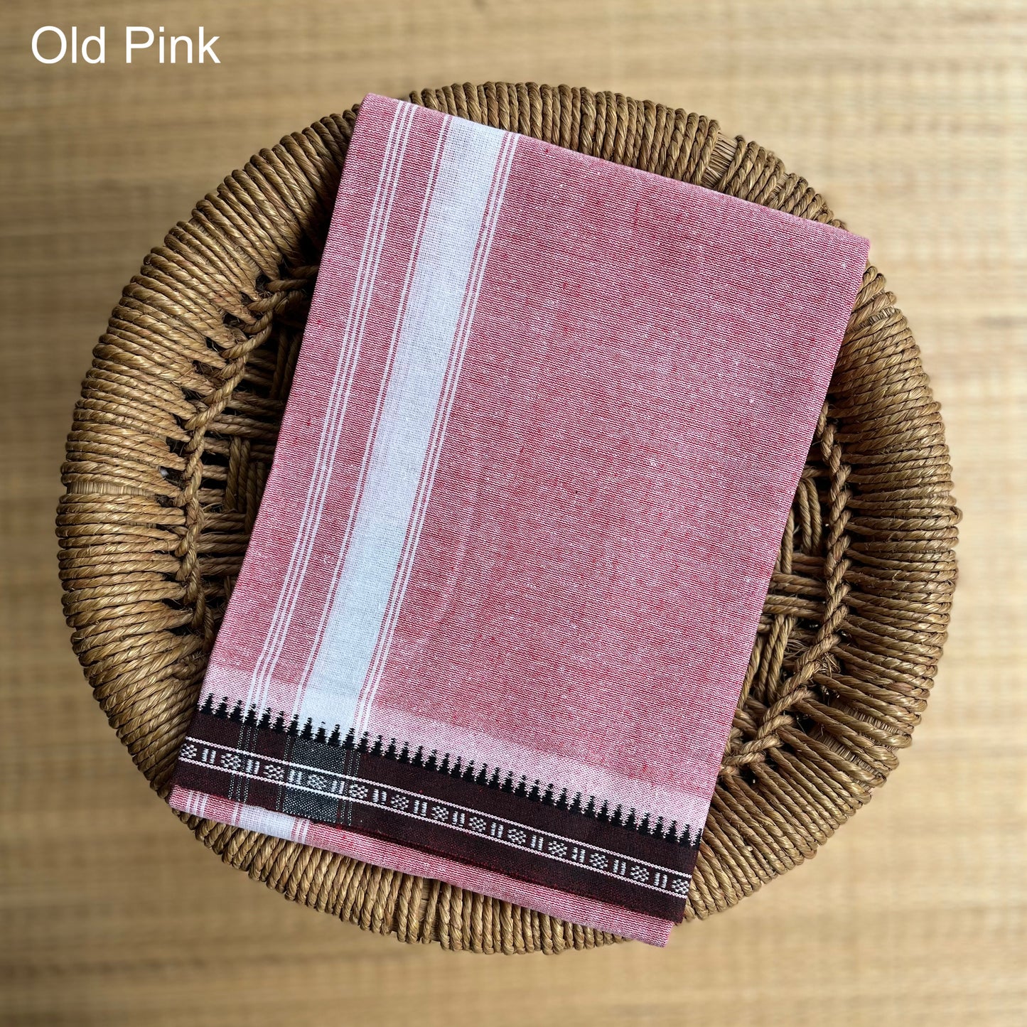 Colour Mundu வண்ண வேஷ்டி Old Pink