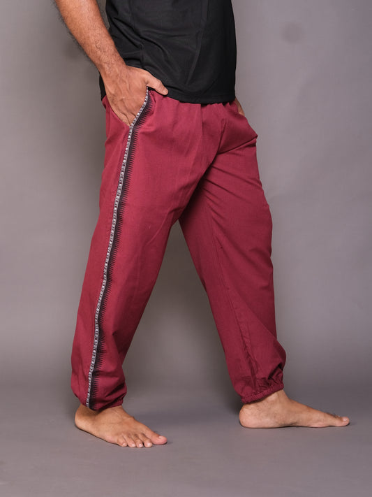 Dhoti Harem Pants | Free-size Unisex & Unique Design | Maroon