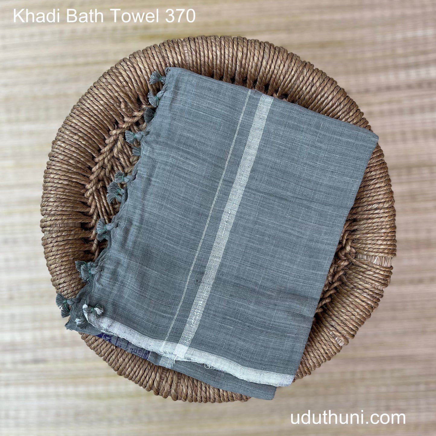 Khadi Bath Towel Grey Color Premium