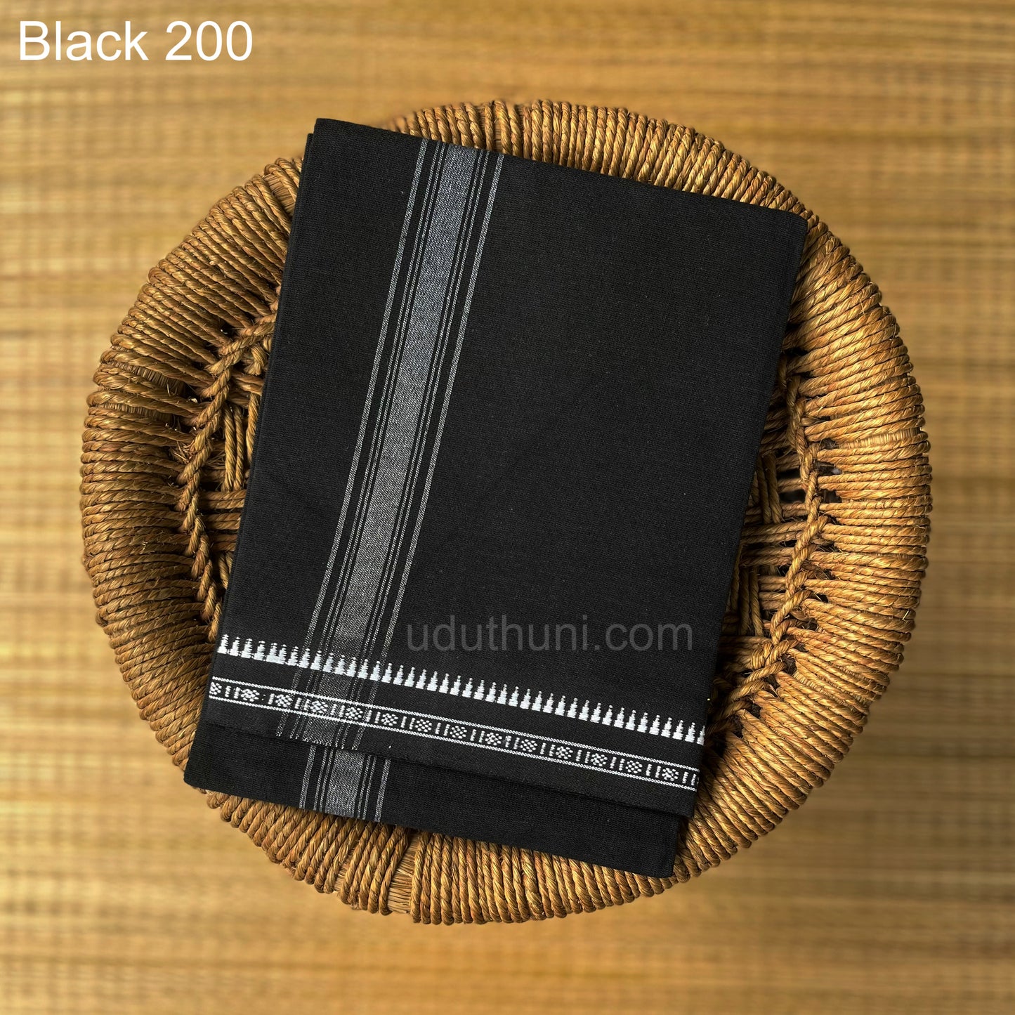 Colour Mundu வண்ண வேஷ்டி Black