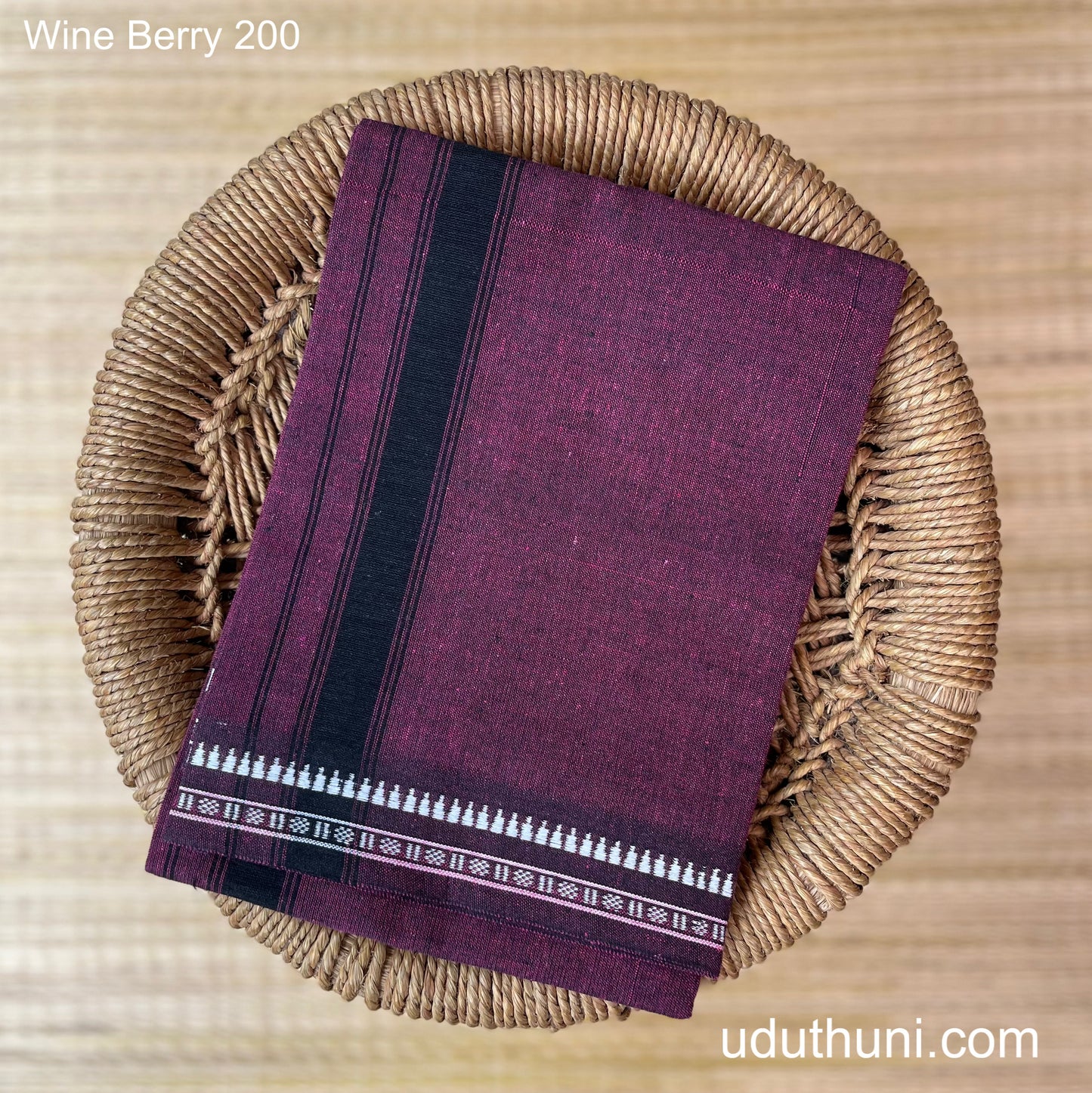 Colour Mundu வண்ண வேஷ்டி Wine Berry