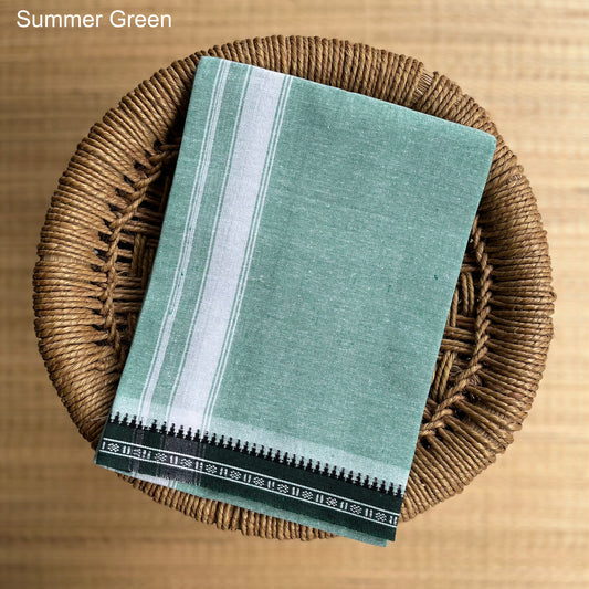 Colour Mundu வண்ண வேஷ்டி Summer Green Border