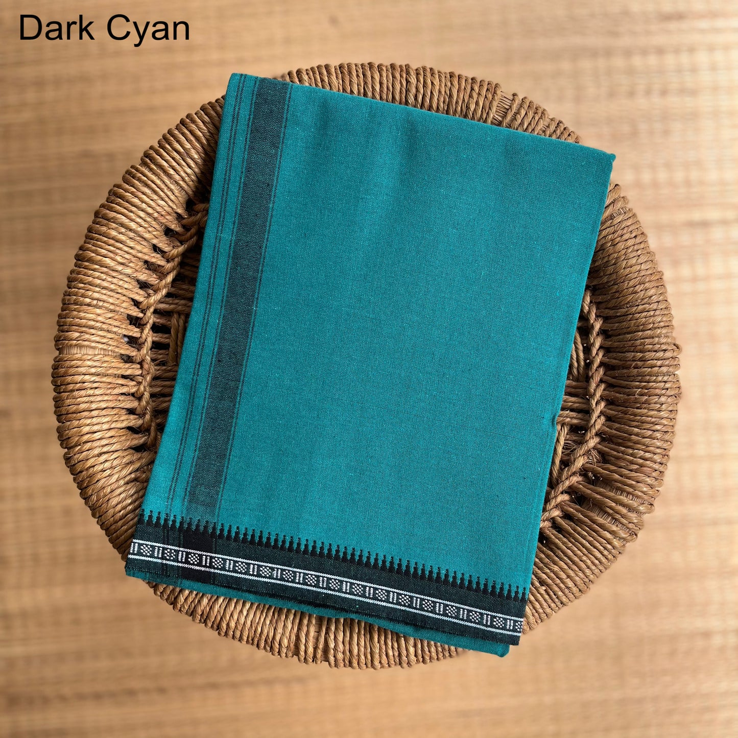 Colour Mundu வண்ண வேஷ்டி Dark Cyan