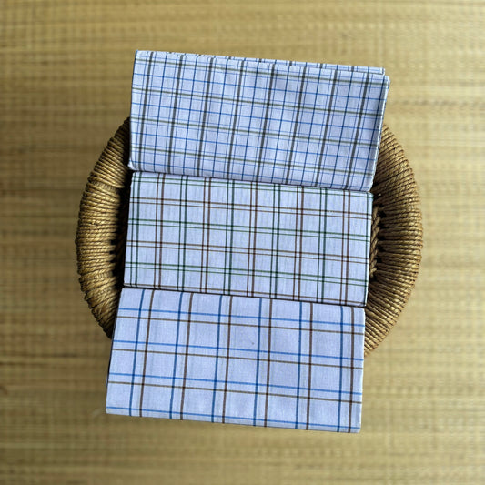 Checked Cotton Lungi White (Set of 3 Pieces)