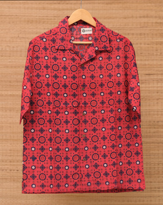 Hand Printed Half Sleeve Cotton Shirt