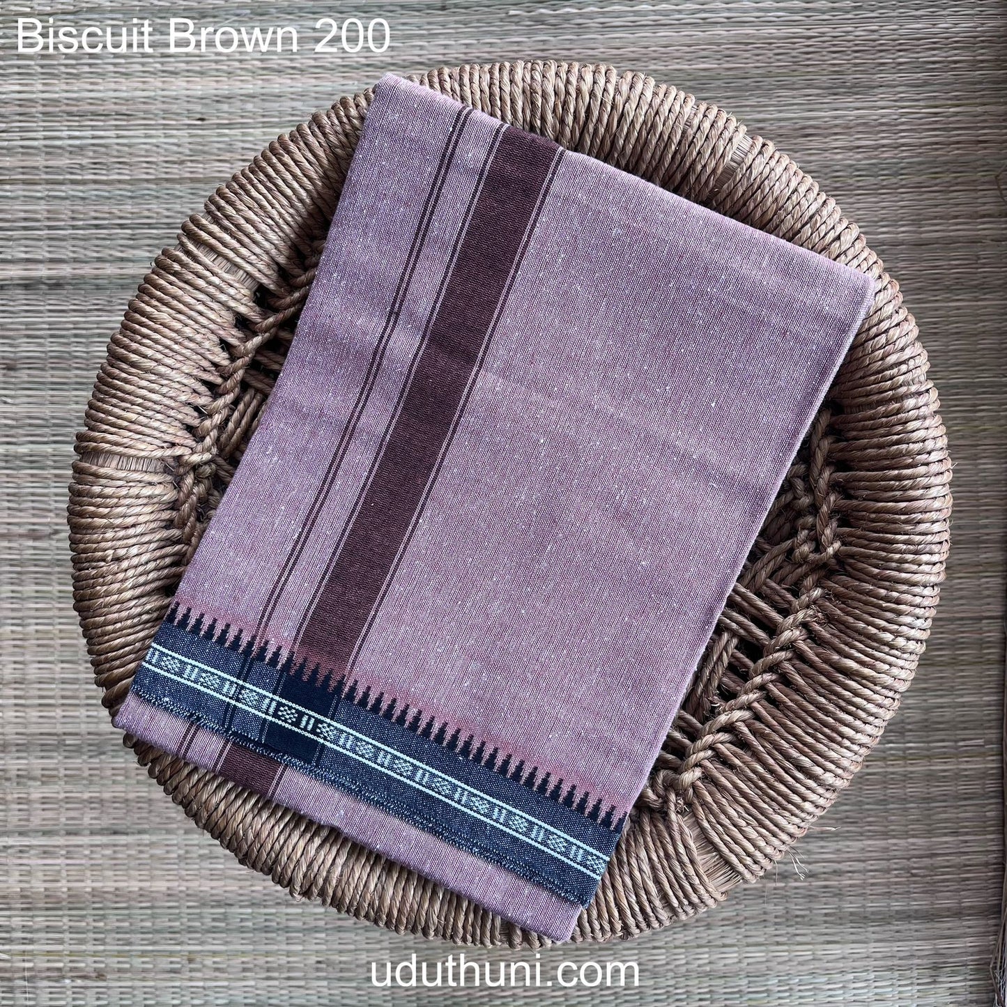 Colour Mundu வண்ண வேஷ்டி Biscuite Brown