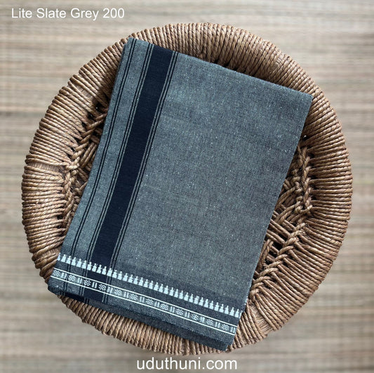 Colour Mundu வண்ண வேஷ்டி Lite Slate Grey