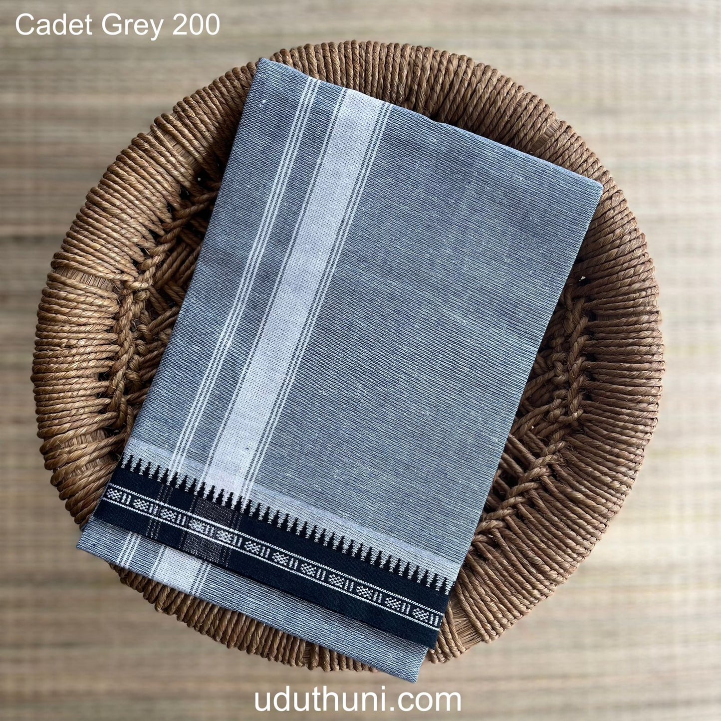 Colour Mundu வண்ண வேஷ்டி Cadet Grey