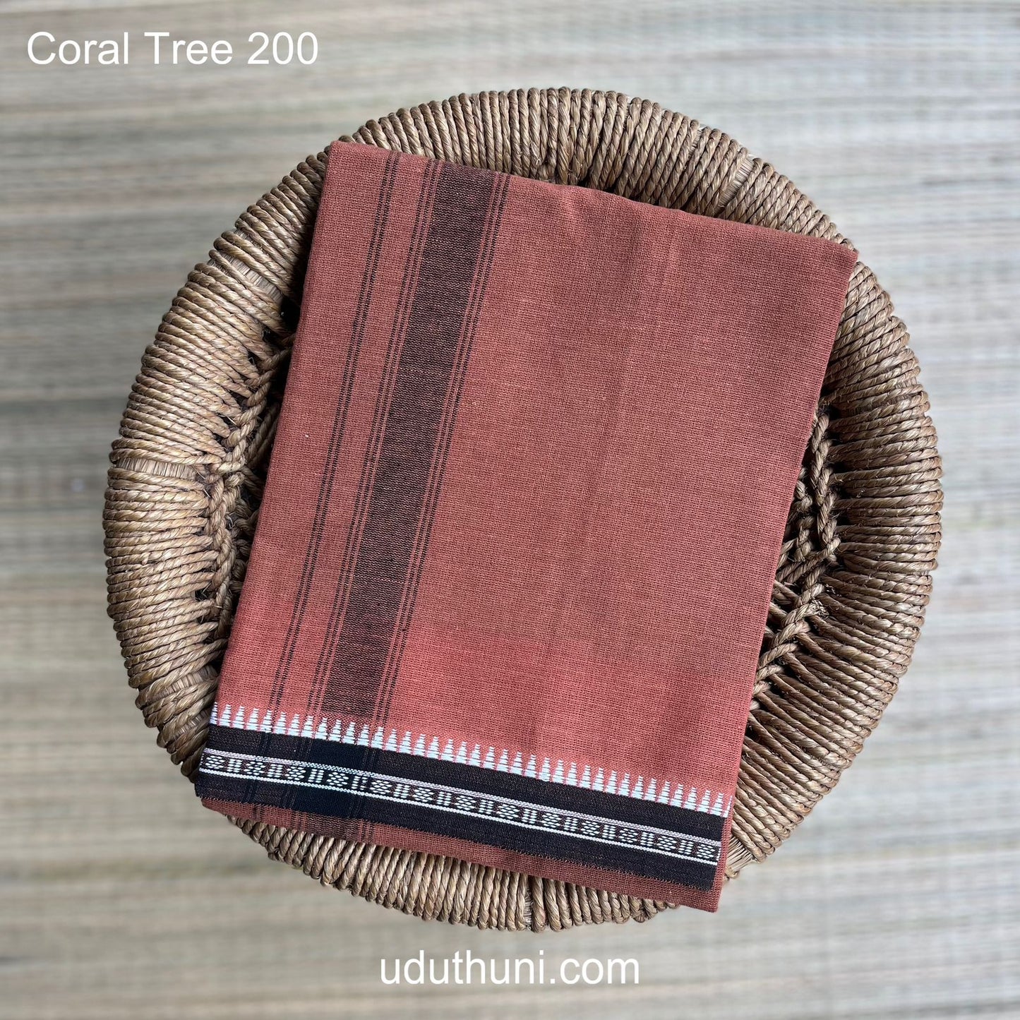 Colour Mundu வண்ண வேஷ்டி Coral Tree 200