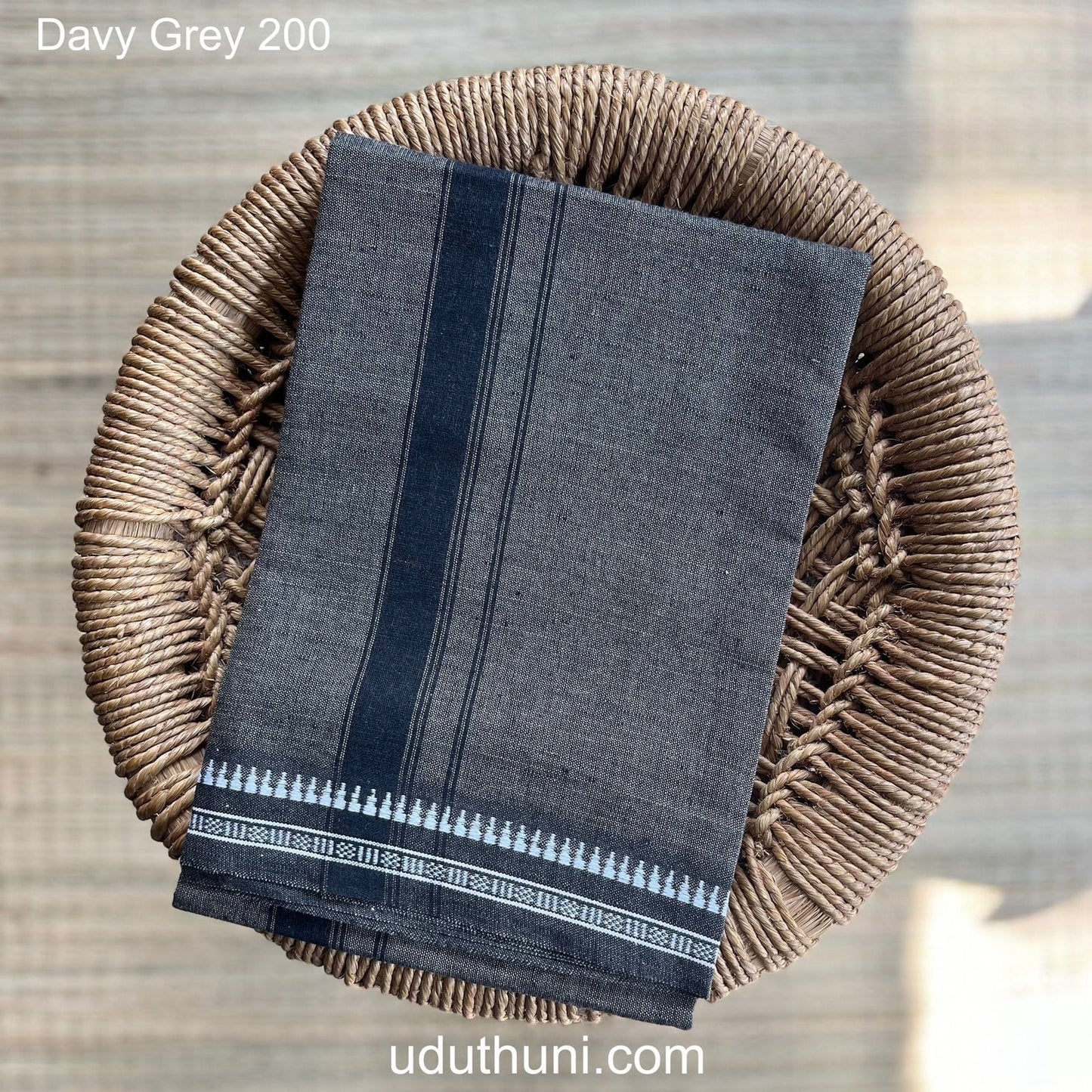 Colour Mundu வண்ண வேஷ்டி Davy Grey