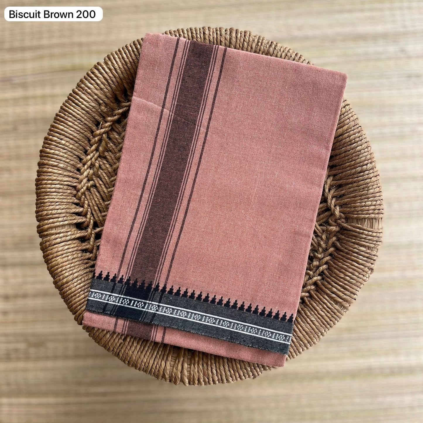 Colour Mundu வண்ண வேஷ்டி Biscuite Brown Dark