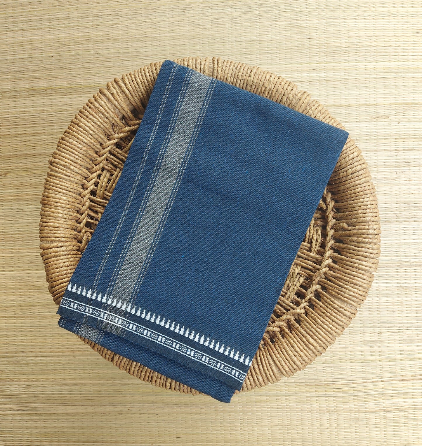 Colour Mundu வண்ண வேஷ்டி Blue Zodiac 2