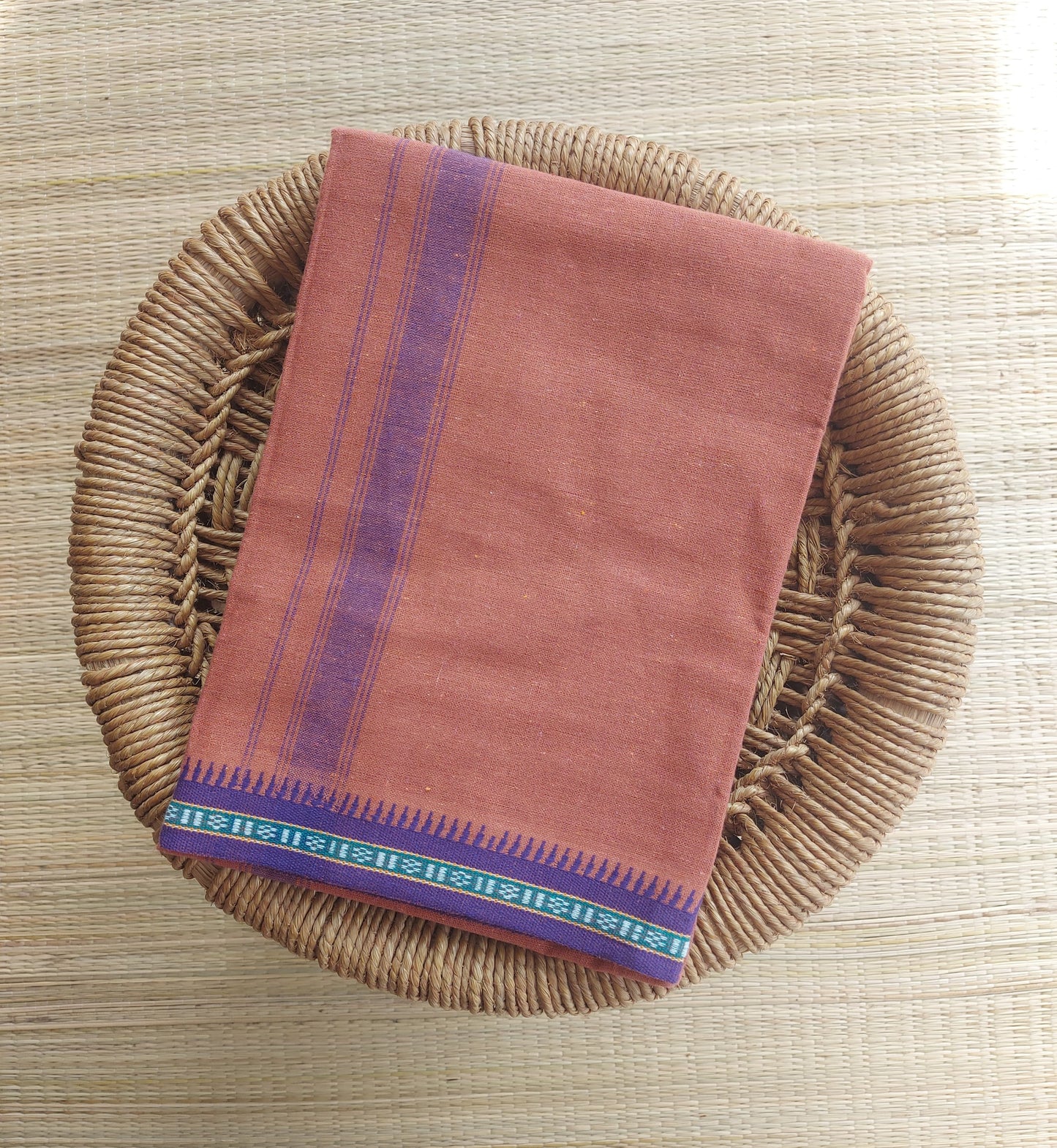 Colour Mundu வண்ண வேஷ்டி Kavi  Violet Border