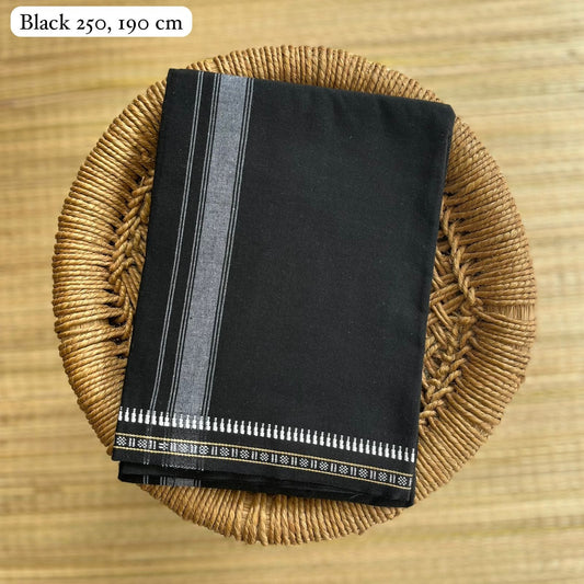 Colour Mundu வண்ண வேஷ்டி Black Mundu