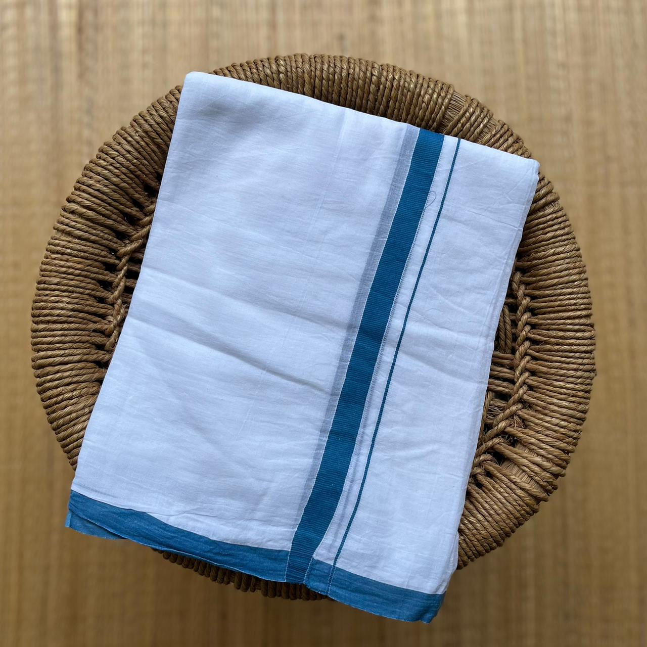 Pure white Handloom Double Dothi 999