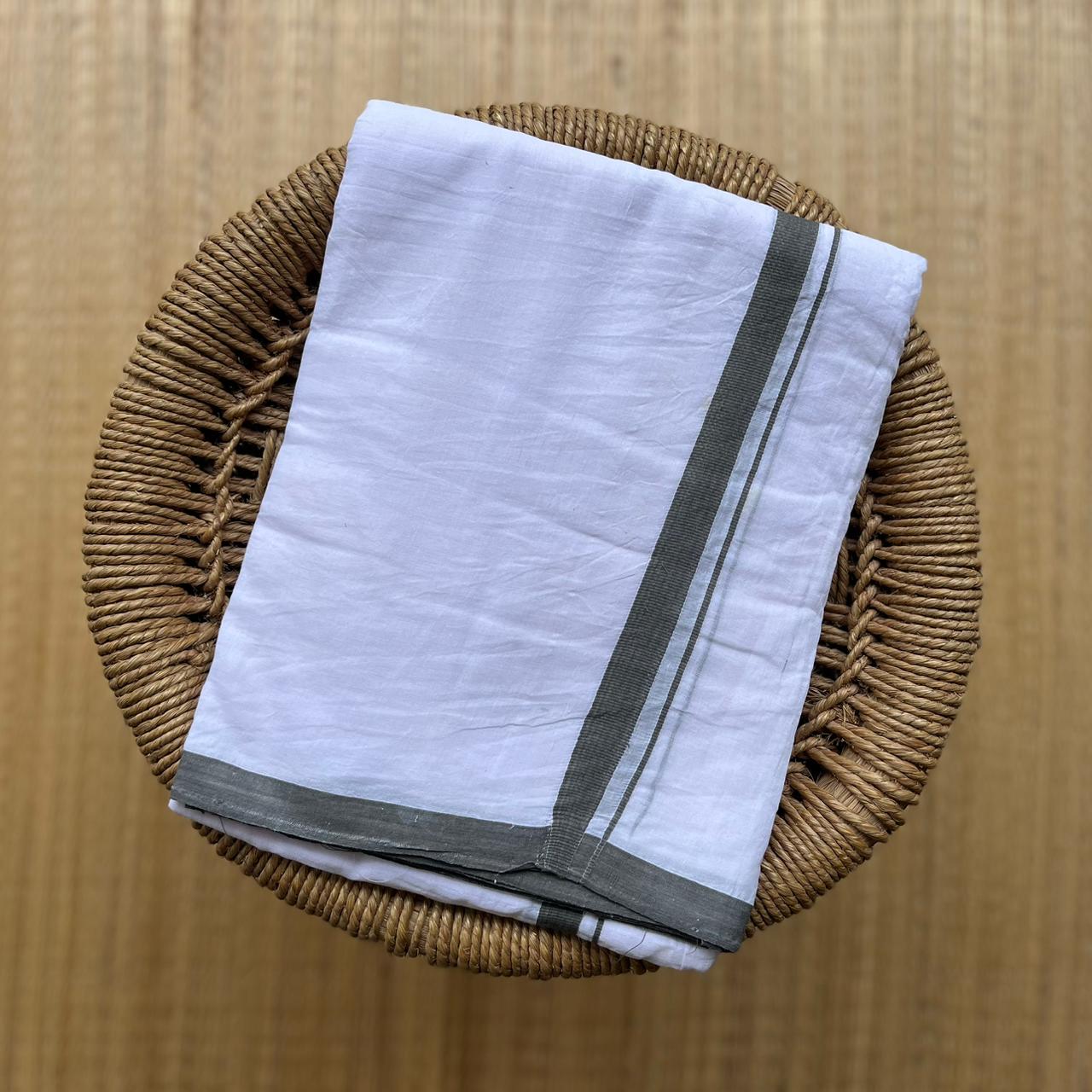 Pure white Handloom Double Dothi 999