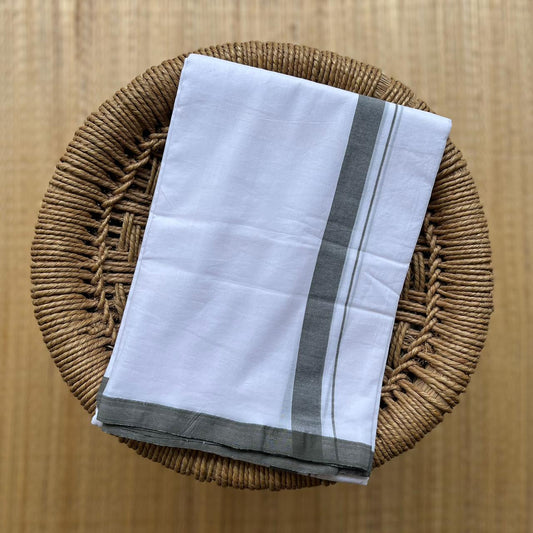 Pure white Handloom Double Dothi 999