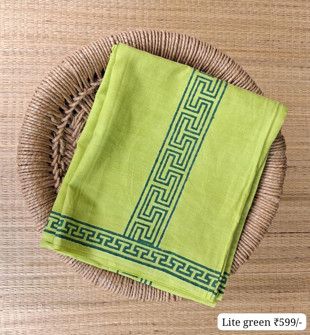 Hand Printed Cotton Dhoti 🌱