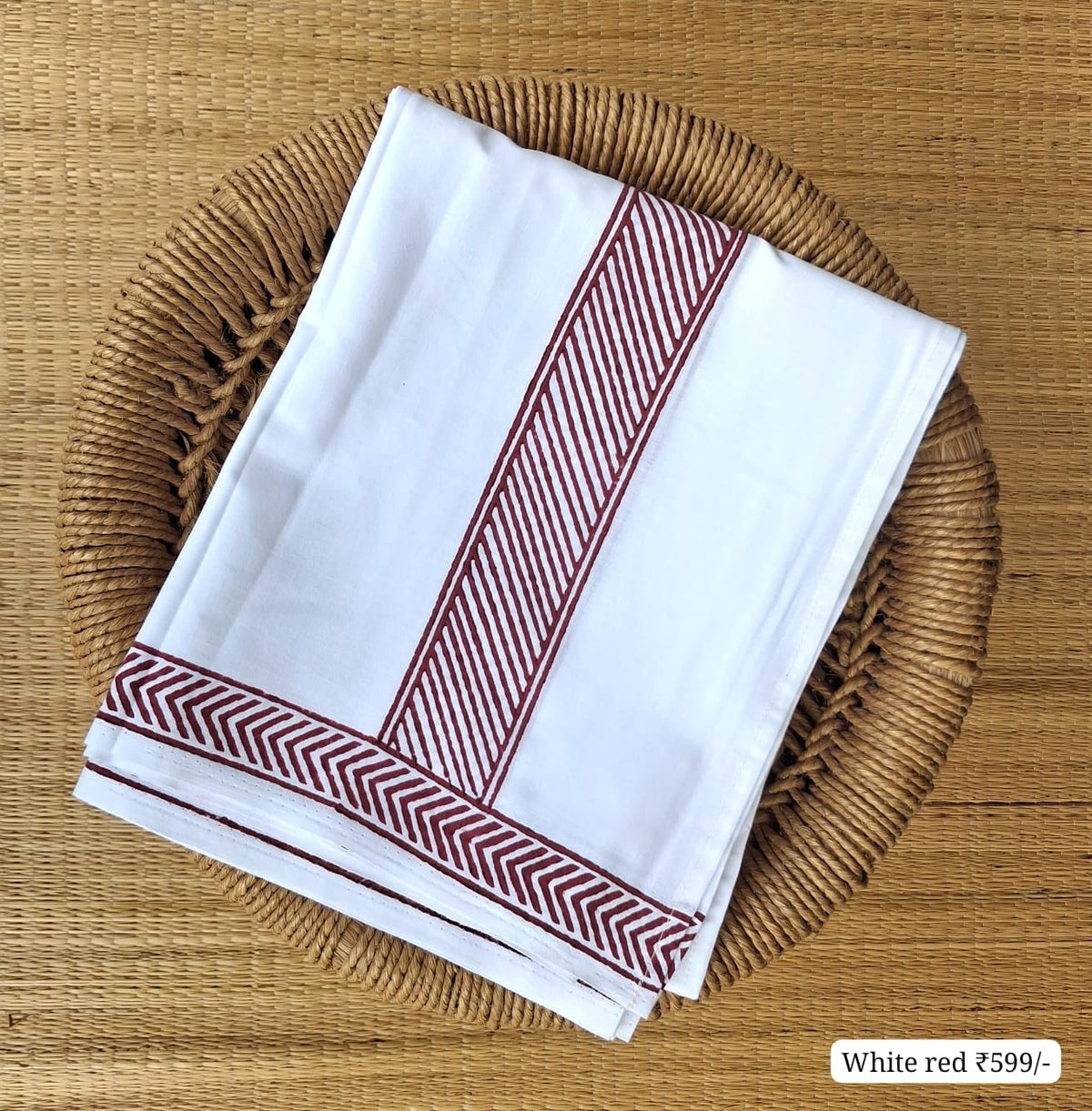Hand Printed Cotton Dhoti 🌱