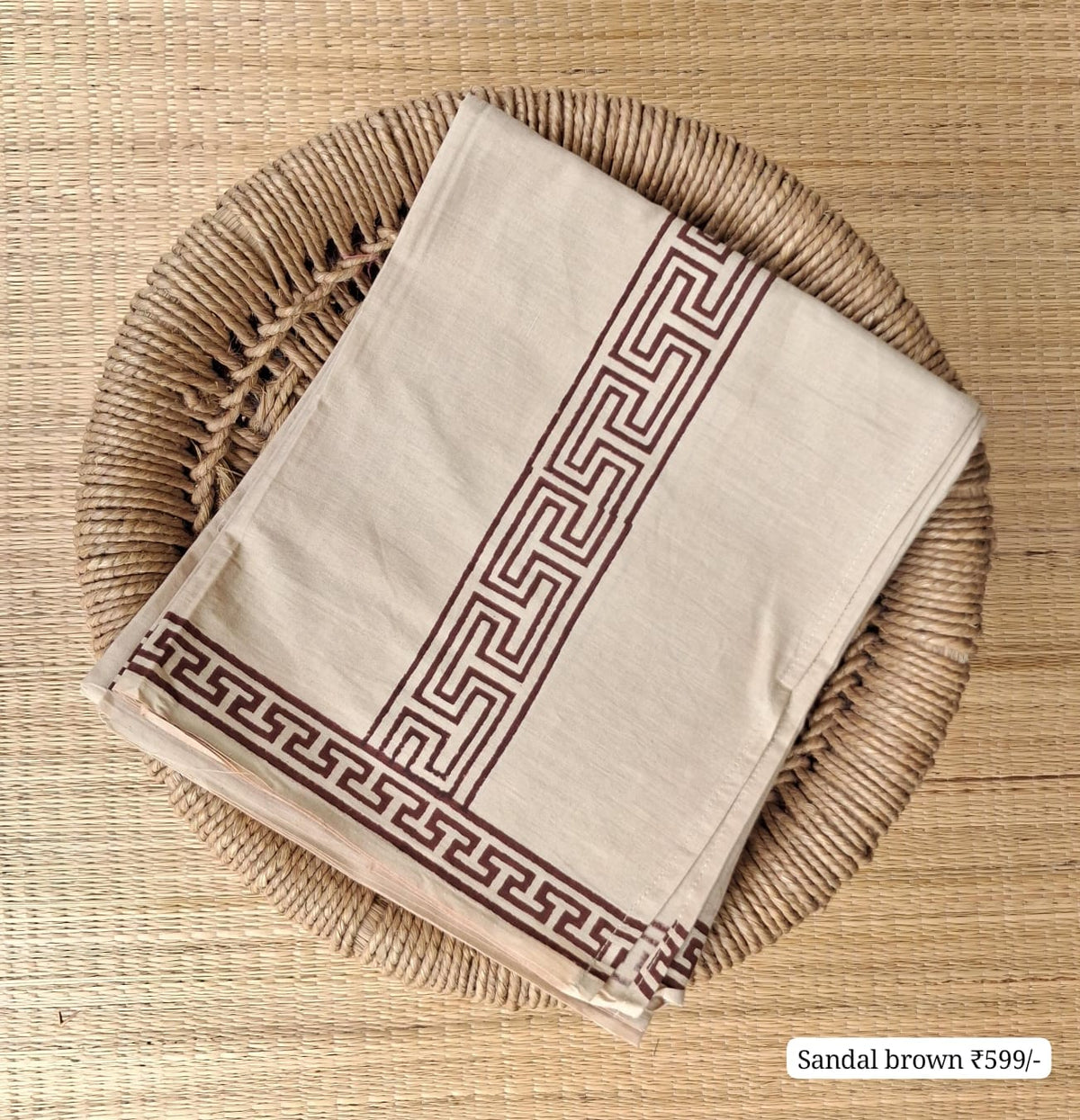 Hand Printed Cotton Dhoti 🌱