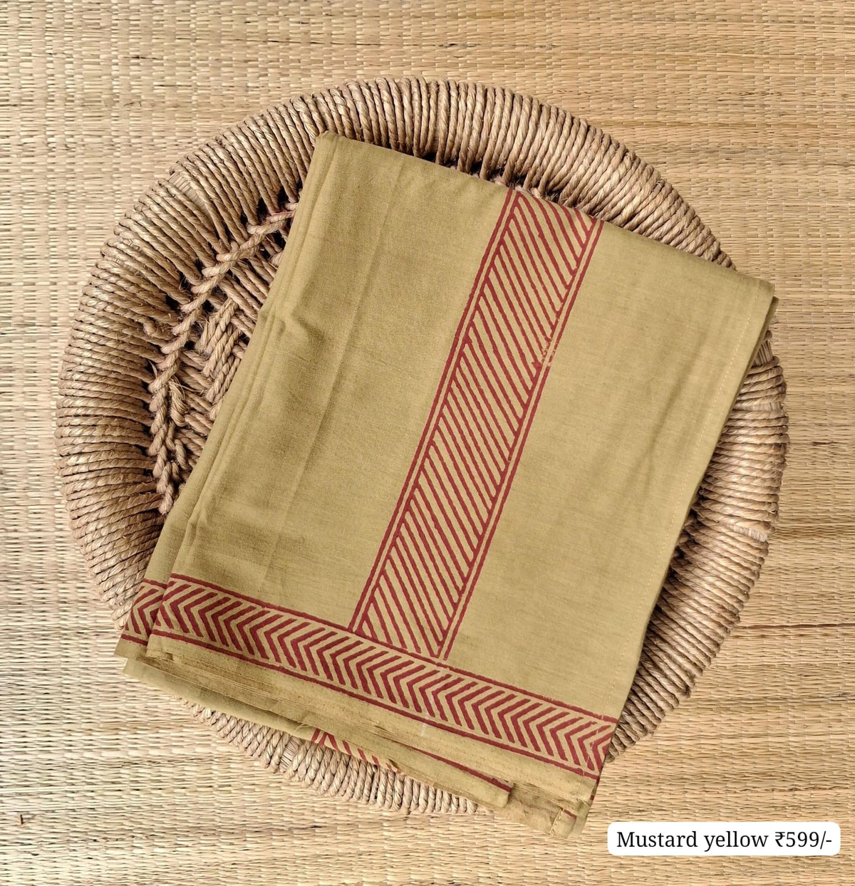 Hand Printed Cotton Dhoti 🌱