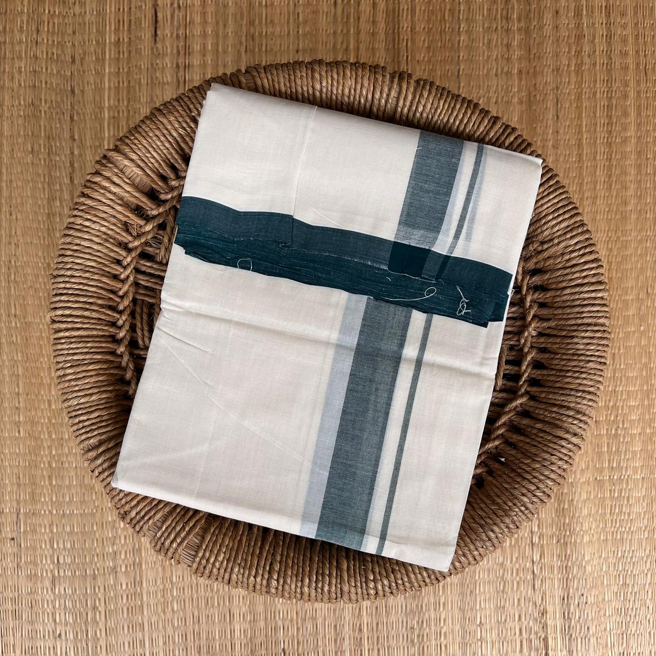 PREMIUM OFF WHITE HANDLOOM DOUBLE DOTHI 999