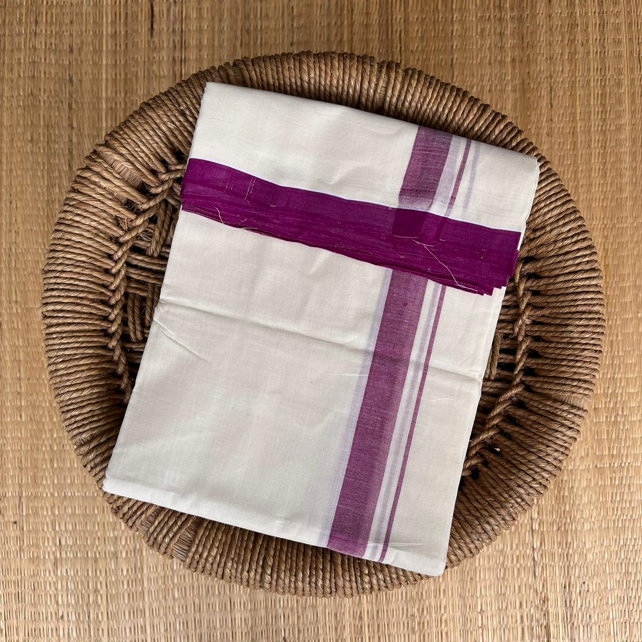 PREMIUM OFF WHITE HANDLOOM DOUBLE DOTHI 999