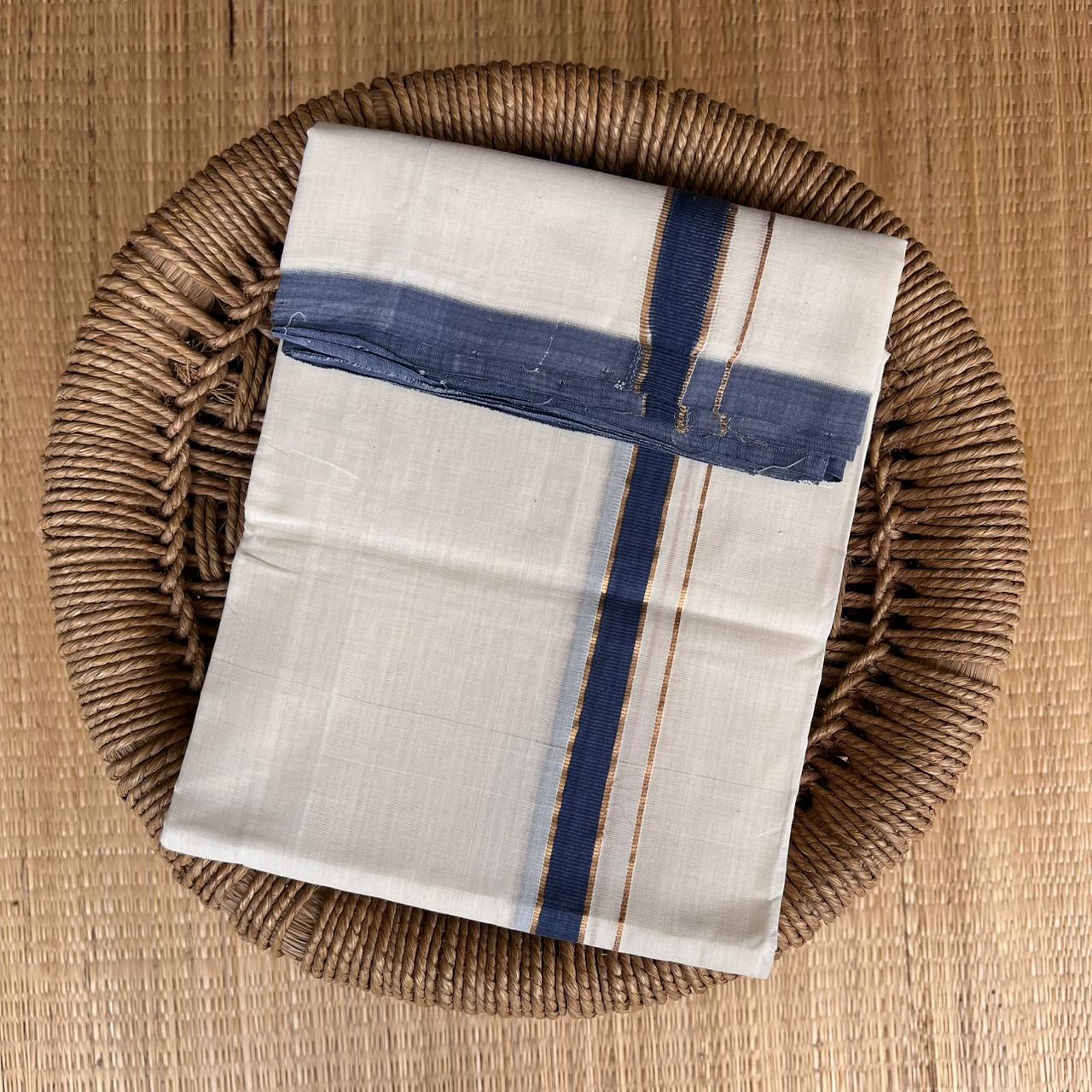 PREMIUM OFF WHITE HANDLOOM DOUBLE DOTHI 999