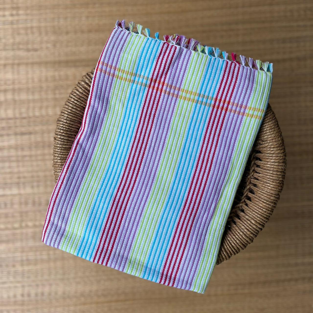 Honeycomb Handloom Bath Towel Multi Color Checked 450/-
