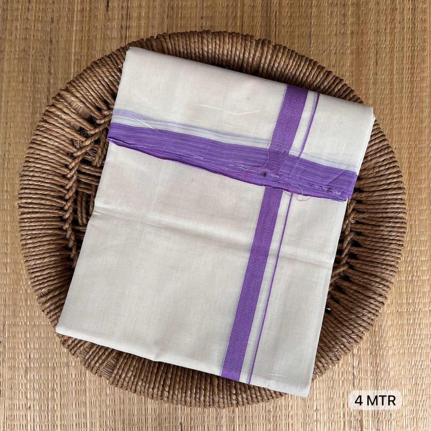 PREMIUM OFF WHITE HANDLOOM DOUBLE DOTHI 999
