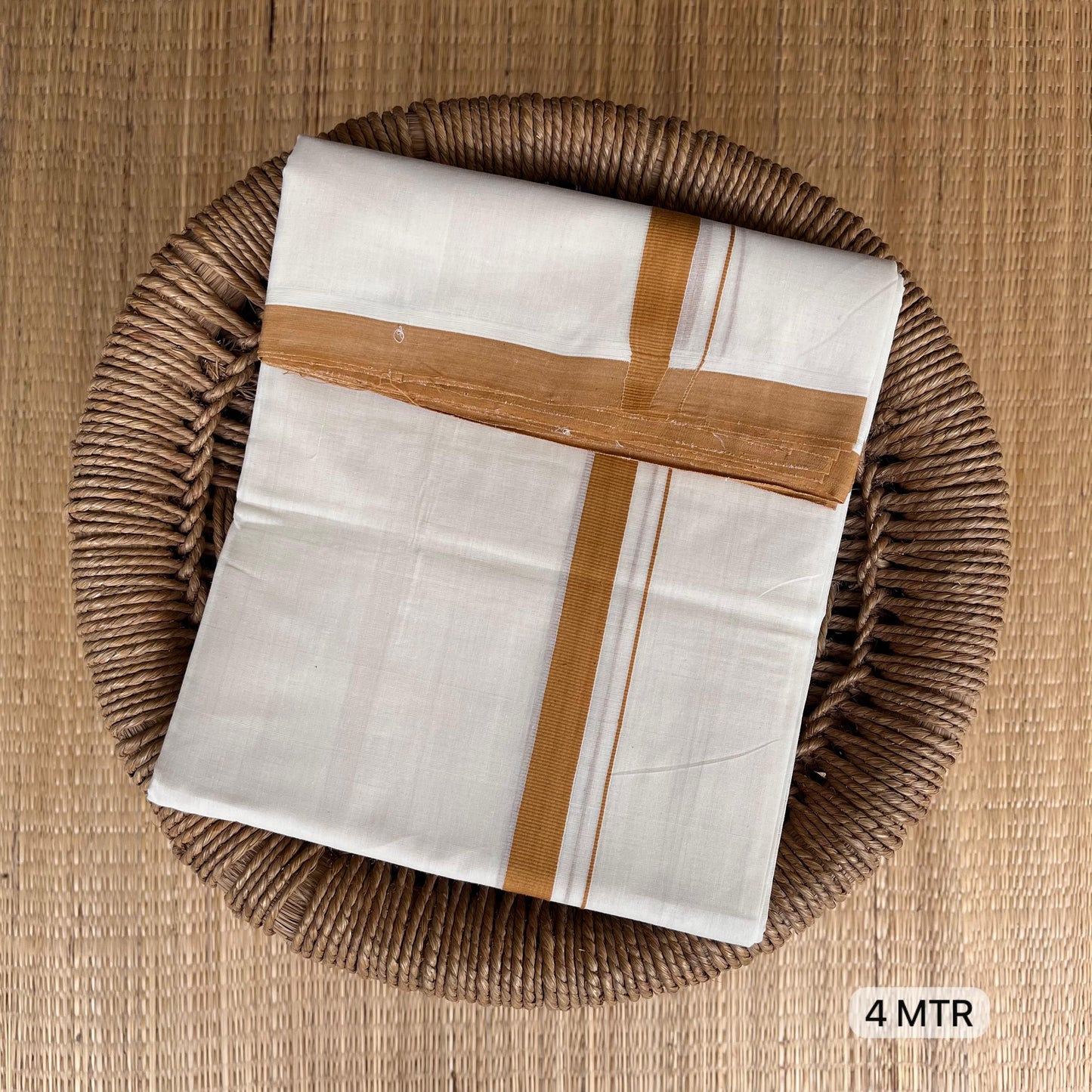 PREMIUM OFF WHITE HANDLOOM DOUBLE DOTHI 999