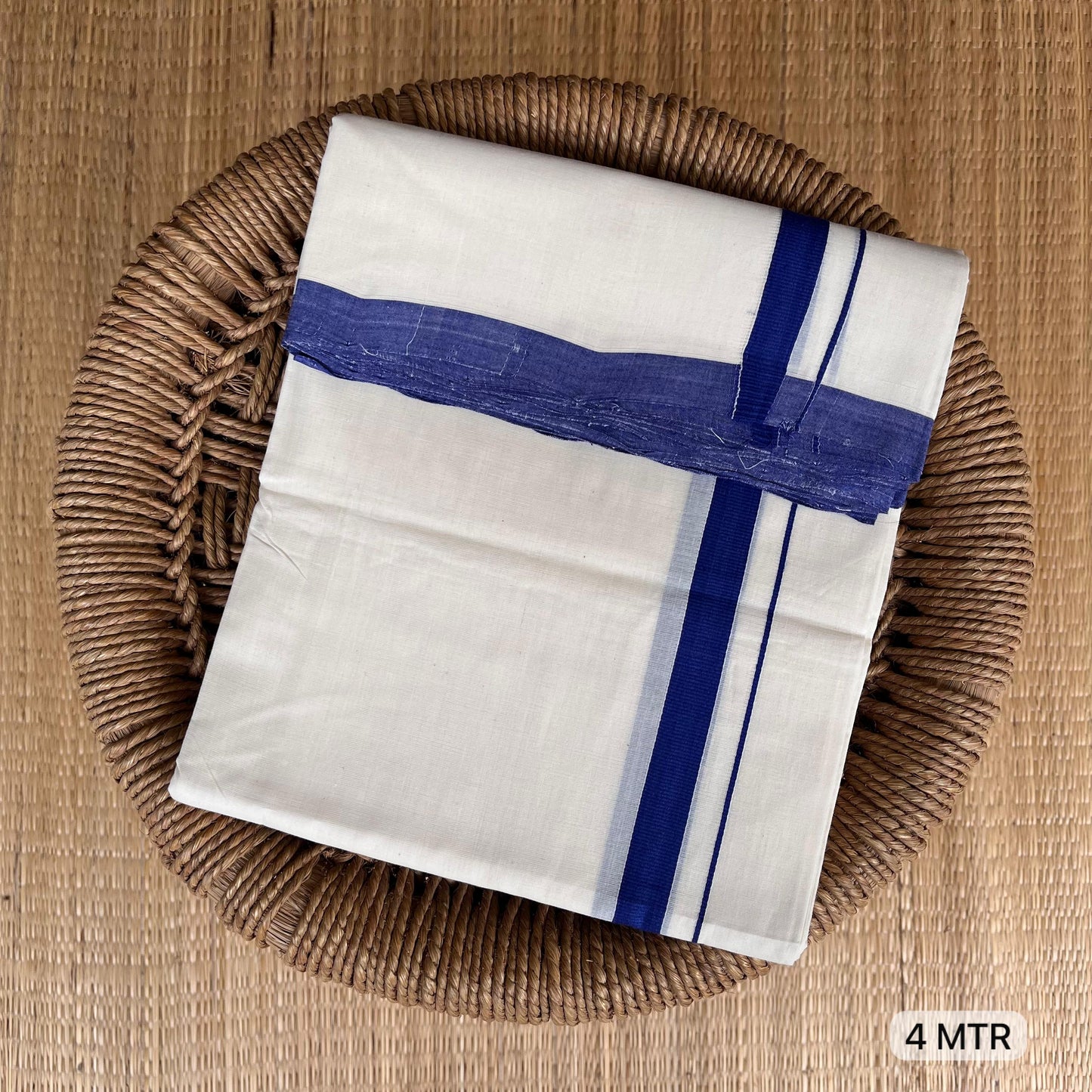 PREMIUM OFF WHITE HANDLOOM DOUBLE DOTHI 999