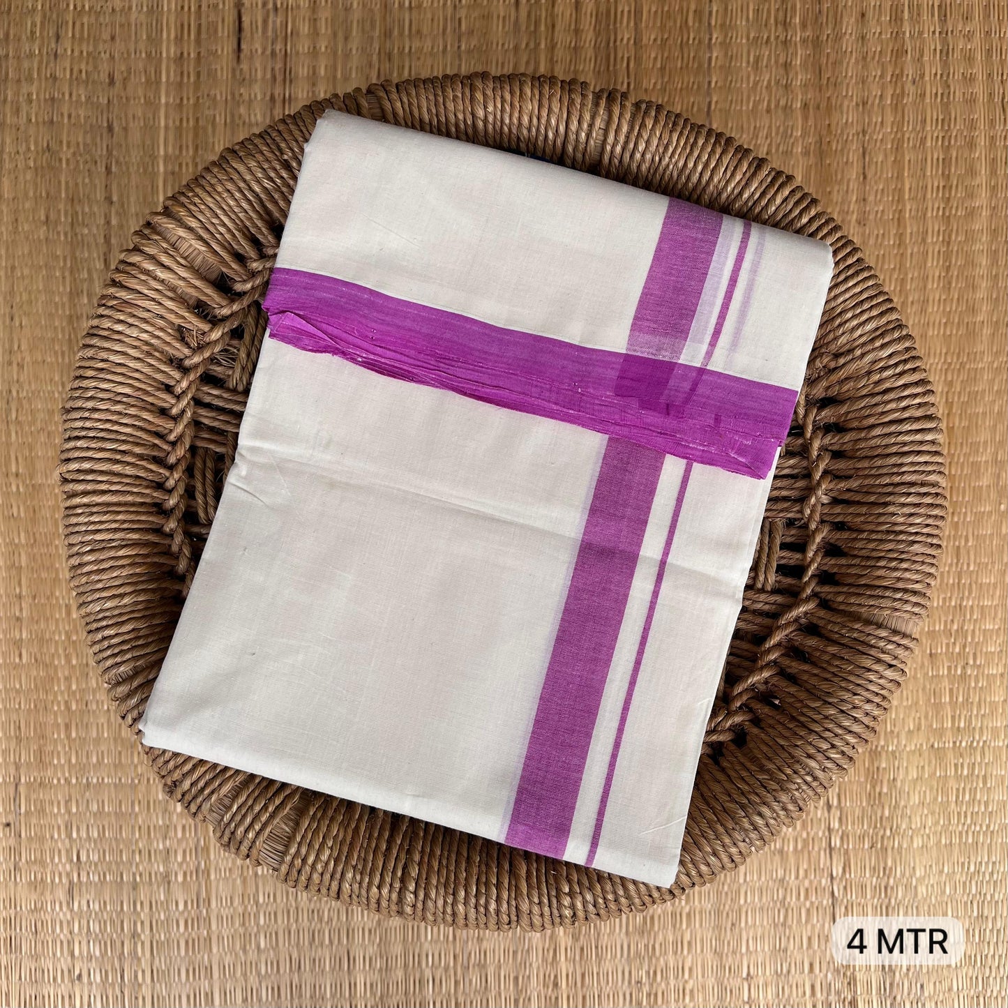 PREMIUM OFF WHITE HANDLOOM DOUBLE DOTHI 999